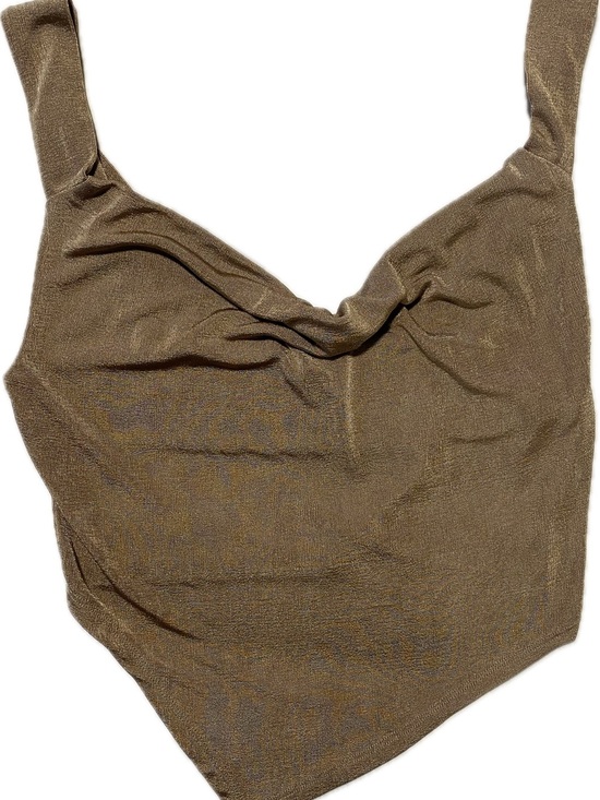 Le Lis Tops - Le Lis Olive Shimmery Cowl Neck Crop Tank